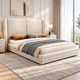 Vitara Luxury Upholstered Bed in Leatherette | Designer Bed - Luxe Maple