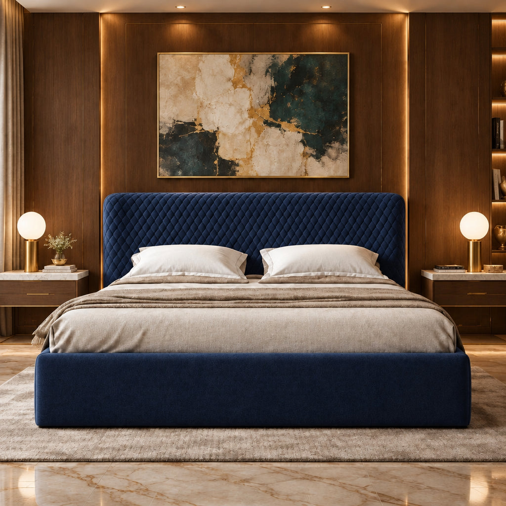 Vivo Luxury Upholstered Bed in Suede