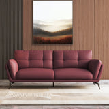Volly Leatherette Sofa Set - Luxe Maple Maroon