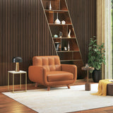 Wave Leatherette Sofa Set - Luxe Maple