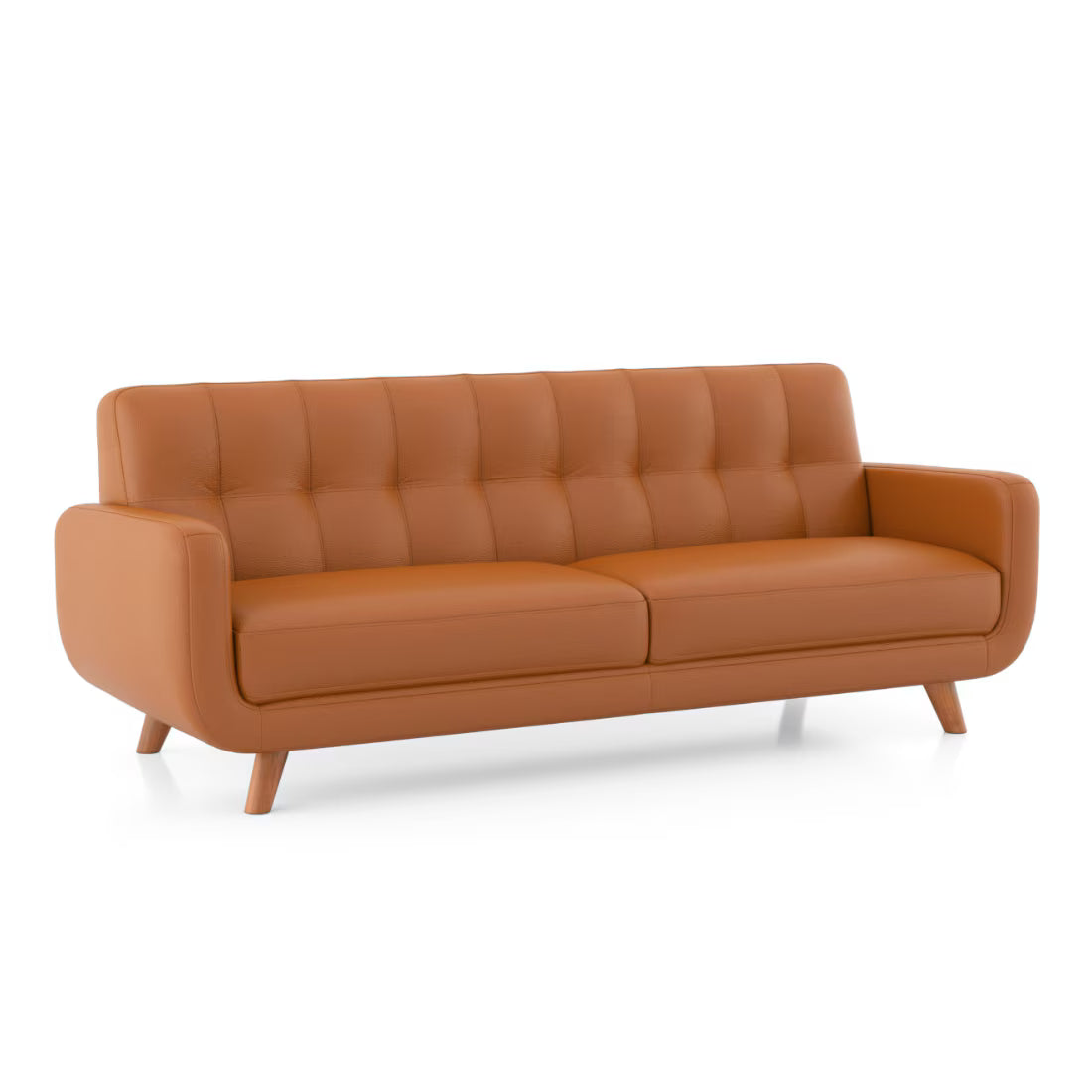 Wave Leatherette Sofa Set - Luxe Maple