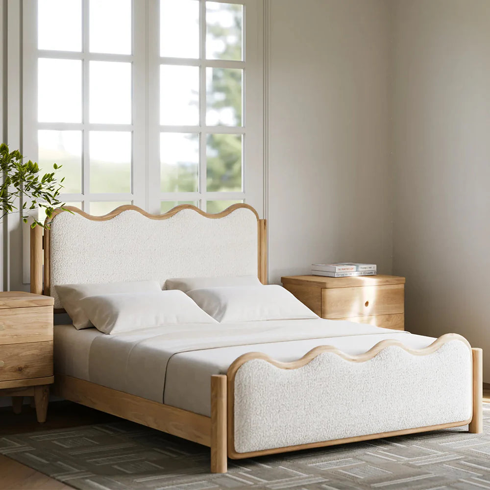Waxe Premium Solid Wood Bed - Luxe Maple King Pro