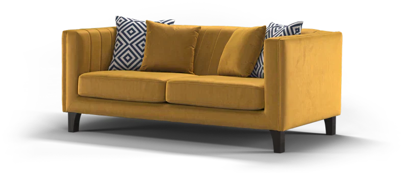 Wildo Luxury Sofa Set in Suede Yellow