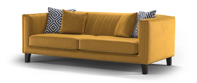 Wildo Luxury Sofa Set in Suede 3+2 Seater Yellow