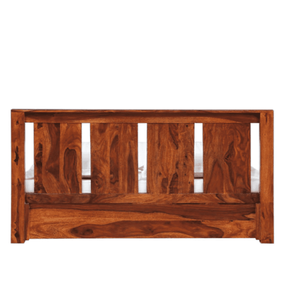 Honey Solid Wood King Size Bed with Storage in Honey Teak Finish