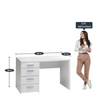 Class Apart Study Table in White Colour - Luxe Maple