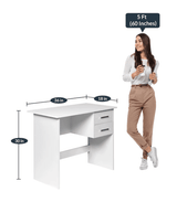 Zolo Study Table in White Color