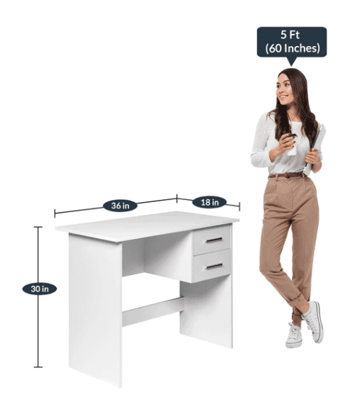 Zolo Study Table in White Color