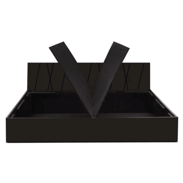 Axis Wooden Bed with Storage in Brown Matte Finish - Luxe Maple