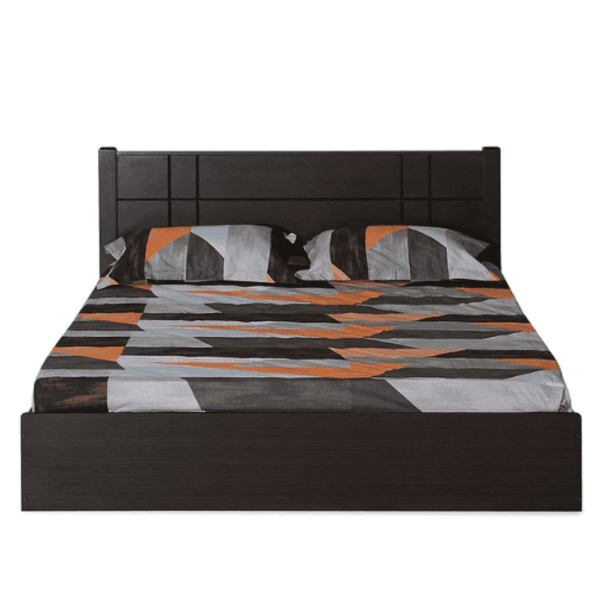 Cleopatra Bed with Storage in Brown Finish - Luxe Maple