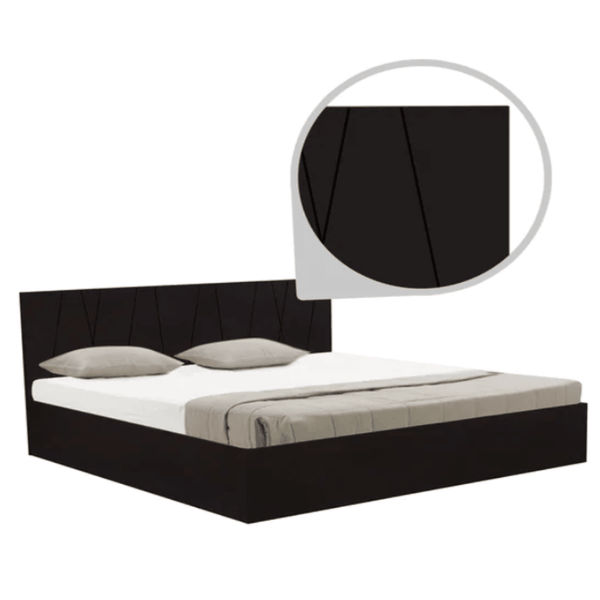 Axis Wooden Bed with Storage in Brown Matte Finish - Luxe Maple