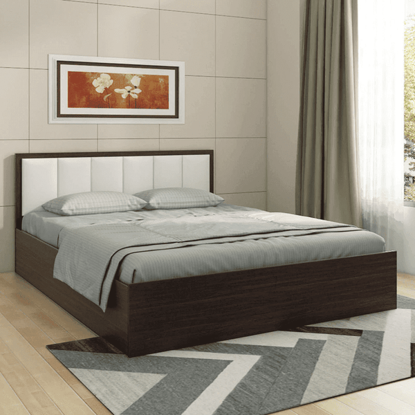 Art Living Upholstered Bed with Storage in Brown Finish - Luxe Maple