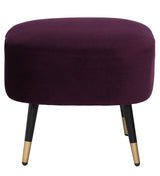Mariana Velvet Finish Barrel Chair with Foot Stool in Wine Colour