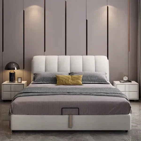 Barbie Premium Upholstered Bed in Suede White