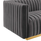 Unline Luxury Sectional Sofa in Suede
