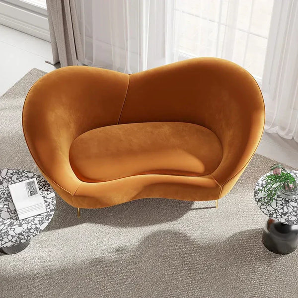 Hana Luxury Modern Velvet Upholstered Curved Sofa