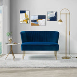 Beccy Luxury Straight Line Sofa Set Blue