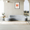 Pacific Luxury Modern Velvet Upholstered Curved Sofa Grey
