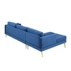 Volly High Back Couch Mid-century Suede SS Legs Chaise Sofa - Luxe Maple
