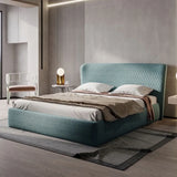 Vivo Luxury Upholstered Bed in Suede blue