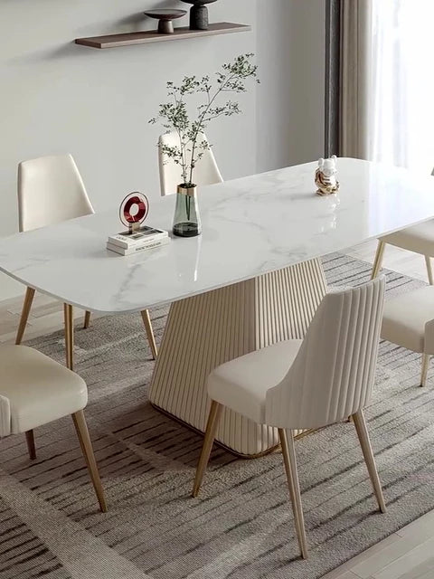 Texo Luxury 4 Seater Dining Table in Beige - Luxe Maple