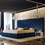 BigBoss Premium Upholstered Bed With Side Tables in Suede King Pro