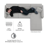 Celio Modern Suede Sectional Sofa