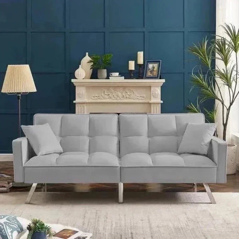 Blockbox Modern Suede Sofa Sets Grey