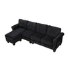 Delray Suede Sectional Sofa in Black - Luxe Maple