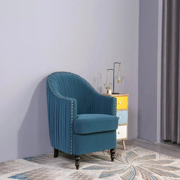 Cupbox Accent Chair in Blue - Luxe Maple