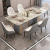 Volvo Luxury 6 Seater Dining Table in Golden Stainless Steel - Luxe Maple