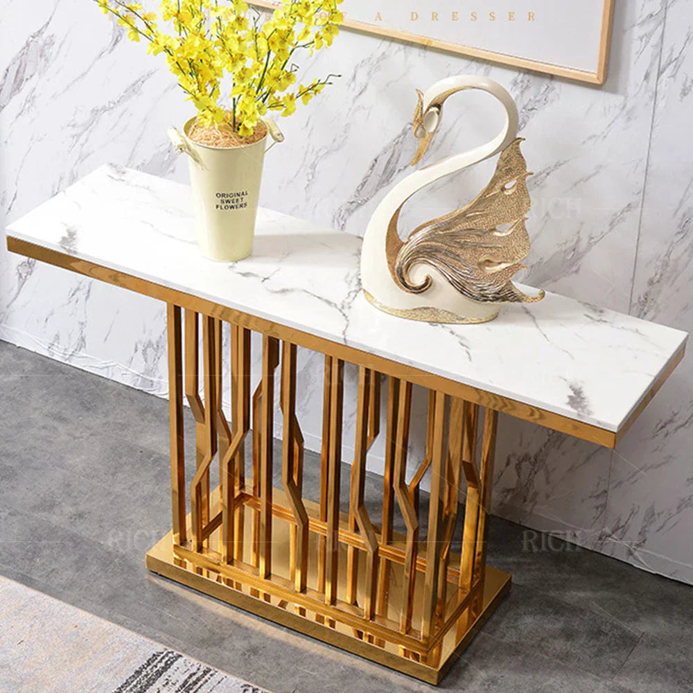 Uniline Golden Console Table - Stainless Steel