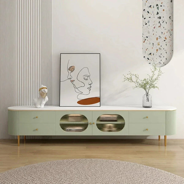 Texo Luxury TV Unit in Green - Luxe Maple