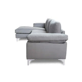 Inox Modern Suede Sectional Sofa
