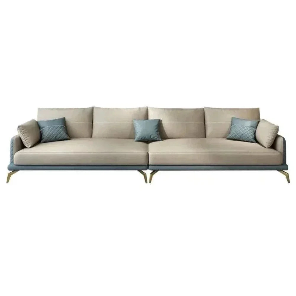 Mono Luxury Modern Sofa Sets In Leatherette 3 Seater Blue