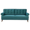 Mosco Straight Line Sofa Set In Suede 2 Seater Teal Blue