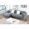 Volly High Back Couch Mid-century Suede SS Legs Chaise Sofa - Luxe Maple