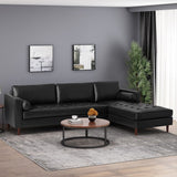 Depy Sectional Sofa Set in PU Leatherette Black