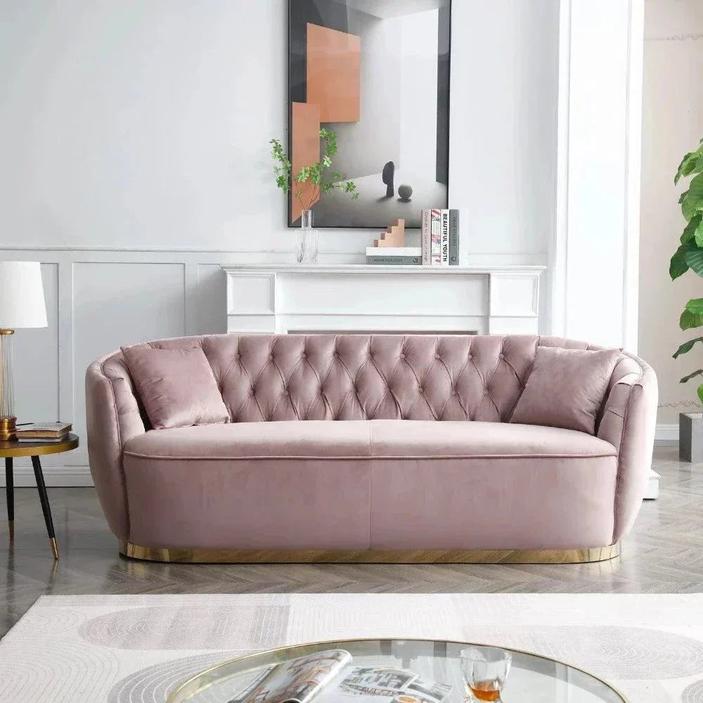 Rolex Chesterfield Suede Tufted Sofa Set 3 Seater
