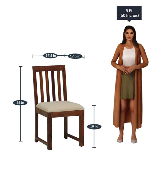 Tipsy 6 Seater Dining Table in Wenge Color (Sheesham Wood)