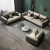 Mono Luxury Modern Suede Sofa Sets In Leatherette - Luxe Maple