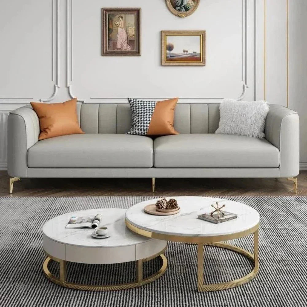 Flex Luxury Straight Line Sofa Set in Leatherette 3 Seater Grey