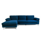 Inox Modern Suede Sectional Sofa
