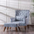 Zebra Wingback Chair With Ottoman - Luxe Maple