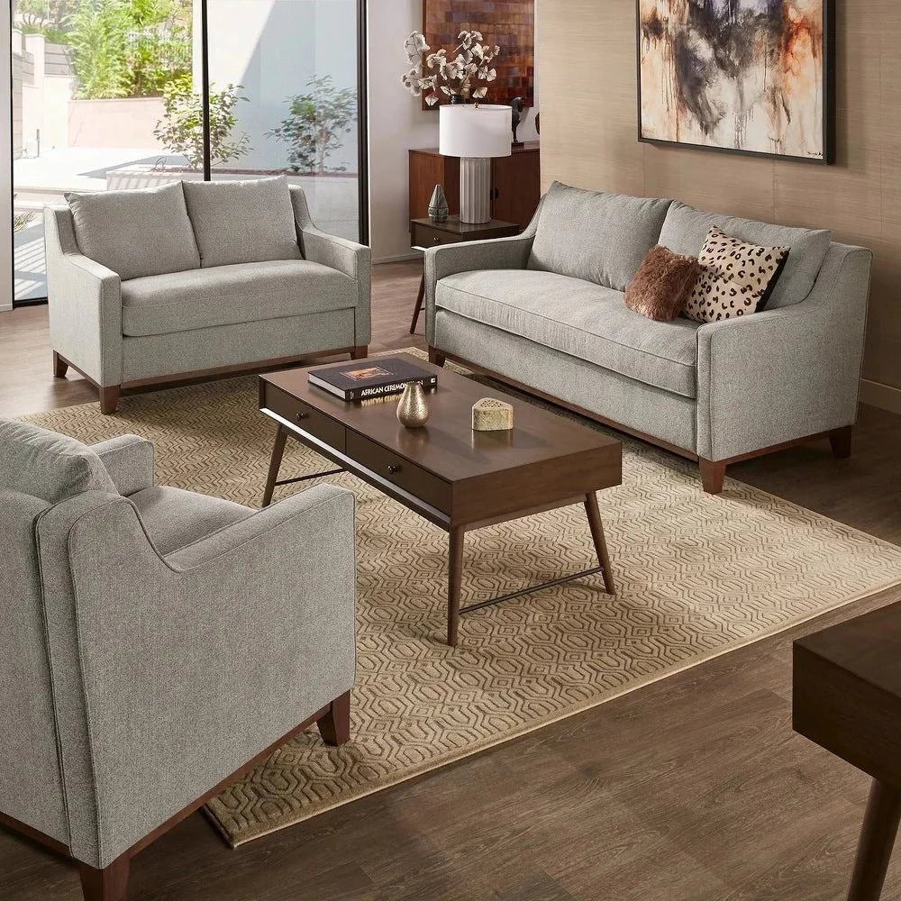 Donald Luxury Straight Line Sofa Set Grey