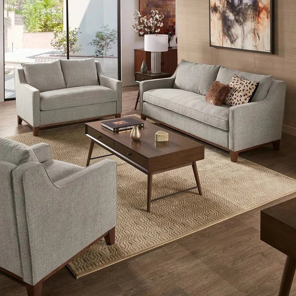 Donald Luxury Straight Line Sofa Set - Luxe Maple