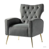 Jacky Chesterfield Chair in Suede - Luxe Maple