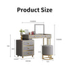 Oscar Dressing Table With Ottoman In Stainless Steel - Gold