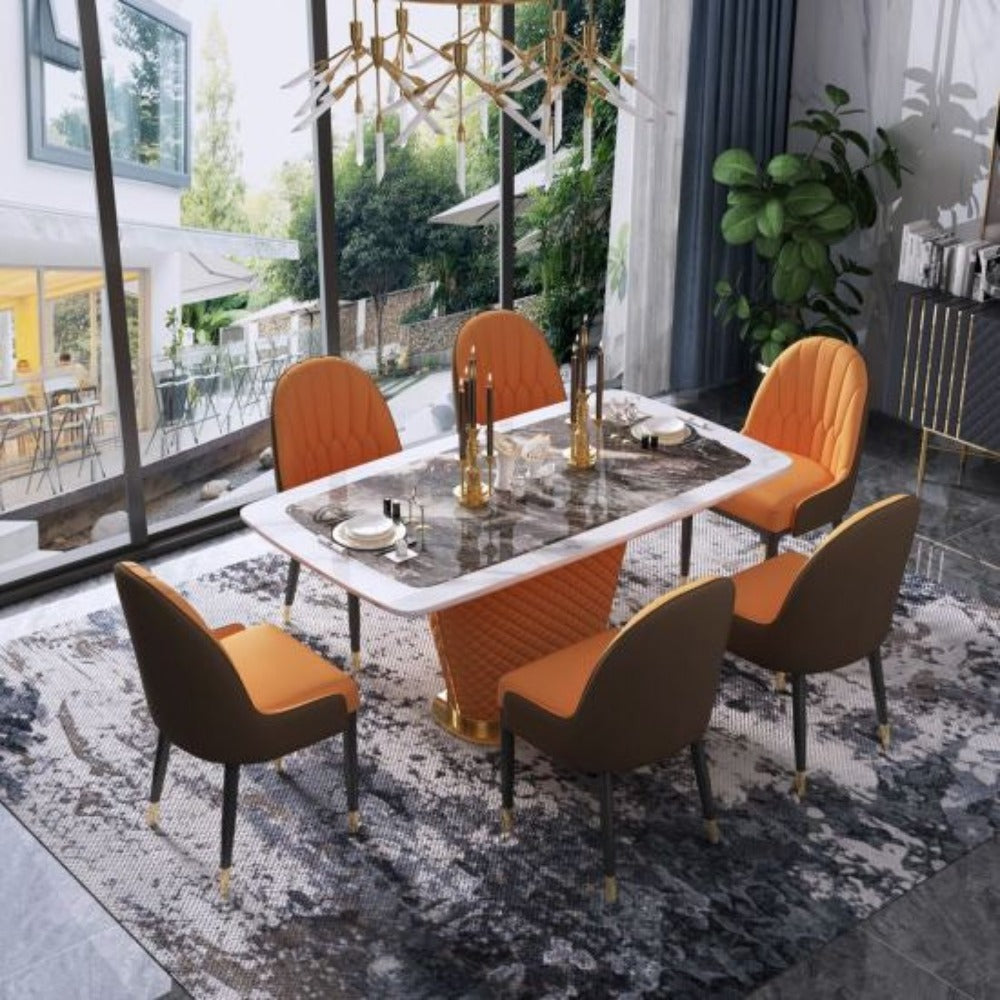 Mexican Luxury 6 Seater Dining Table Orange
