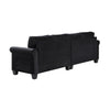 Delray Suede Sectional Sofa in Black - Luxe Maple